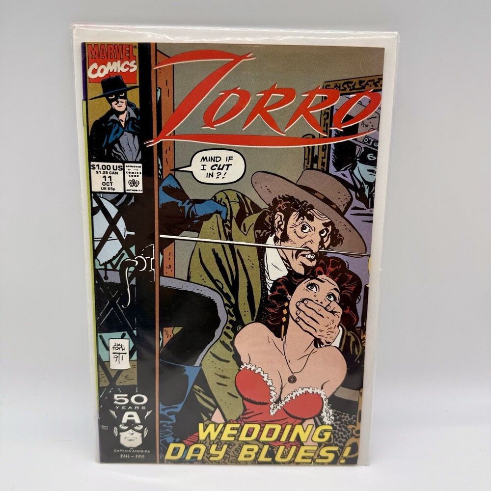Zorro Issue #11 1991 Wedding Day Blues Marvel Comics Bagged And Boarded